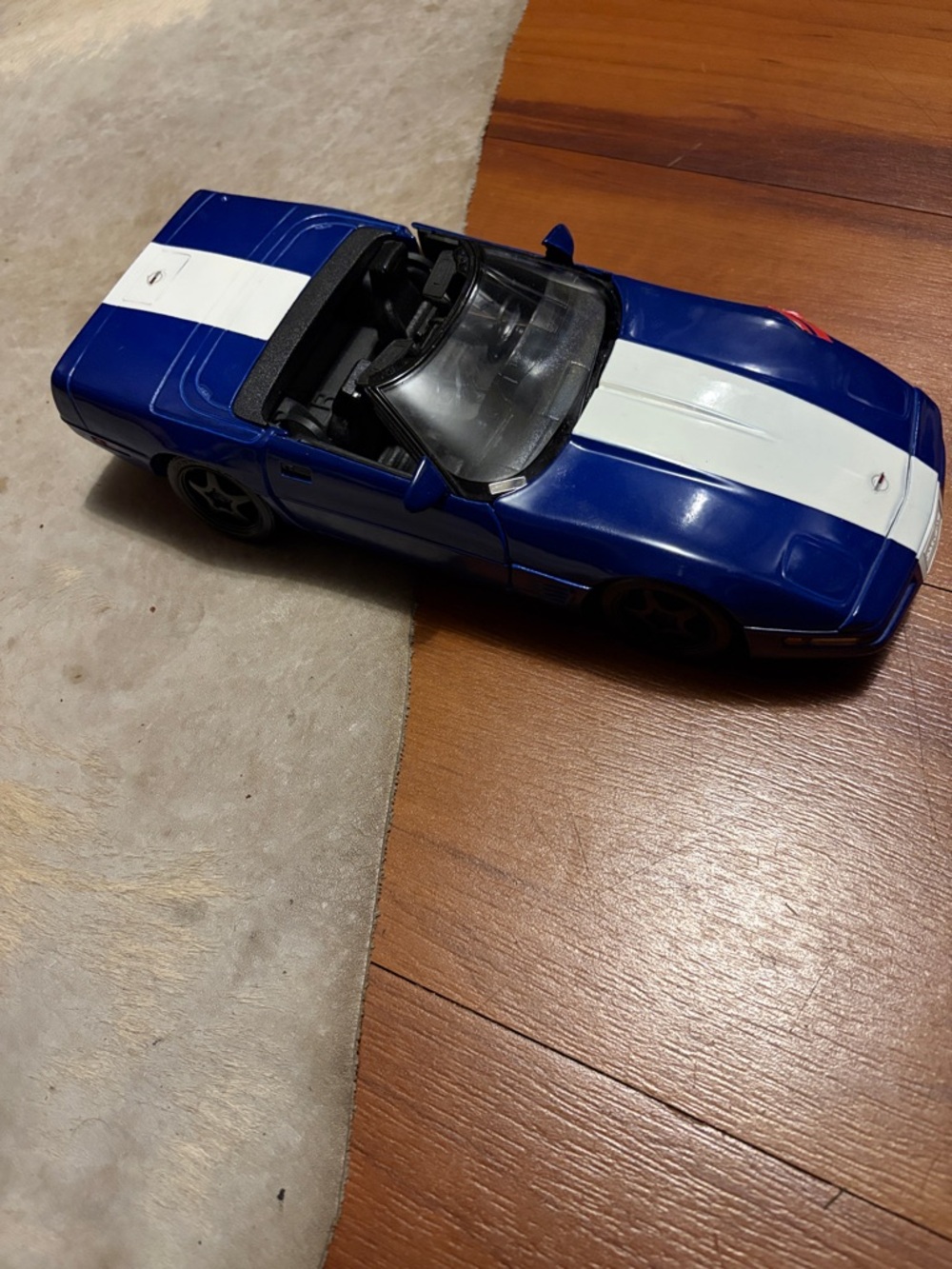 Maisto Corvette Blue and White Racer Convertible Toy Car - Kids Toy